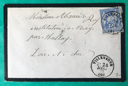 France N°78 Sur Enveloppe TAD VILLENAUXE (9) 24.3.1877 - (C468) - 1849-1876: Periodo Clásico