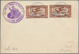 Egypt: 1931, Zeppelin, Both Values On Unaddressed Envelope Neatly Obliterated Wi - Covers & Documents