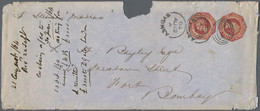 New South Wales: 1864, Cover With 2 X 1/- Brown Red (both Octagonal Cut!) Sent F - Covers & Documents