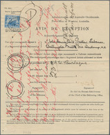 Western Australia: 1909, 2 P. Blau EF Auf Formular "AVIS DE RECEPTION"(Post Offi - Covers & Documents