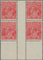 Australia: 1924/1926, KGV. 1½d. Scarlet, Wmk Single Crown Over A (SG Type 5), Bo - Mint Stamps