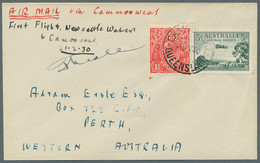 Australia: 1930 (18.-24.2.), Eight First Flight Covers Each Bearing Airmail 3d G - Covers & Documents