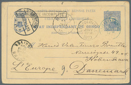 Belgian Congo  - Postal Stationery: 1890, Officially Separated Double Card 15 C - Other & Unclassified