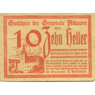 Billet, Autriche, Alkoven, 10 Heller, Château 1920-07-31, SUP, Mehl:FS 18Ia - Austria