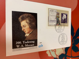 Mozart Stamp Cover From Hong Kong FDC Music - FDC