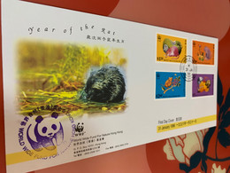 Hong Kong Stamp FDC Rat New Year WWF - FDC