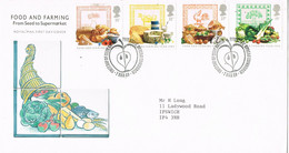 44968. Carta F.D.C. EDINBURGH (England) 1989. Food And Farming. Supermercado - 1981-1990 Dezimalausgaben