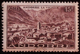 ANDORRE FR 1948 N°132 Oblitéré - 15f Brun-lilas - Andorre-la-vieille - Used - Usados