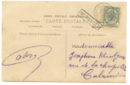 BELGIQUE - COB 53 SIMPLE CERCLE VERVIERS (OUEST) + MORESNET SUR CARTE POSTALE, 1907 - Bahnpoststempel