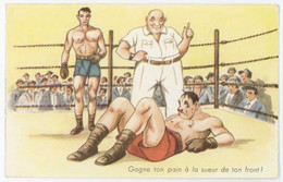 Cpa Match De Boxe, Boxeurs, KO .... ( ILL ) - Contemporain (à Partir De 1950)