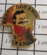 1718a Pin's Pins / Beau Et Rare / THEME : ALIMENTATION / BEAU MOUSTACHU RESTO DES AMIS NANCY - Alimentation