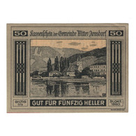 Billet, Autriche, Mitter - Arnsdorf N.Ö. Gemeinde, 50 Heller, Texte, 1920 - Austria