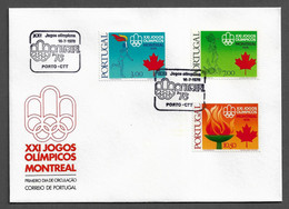 PORTUGAL FDC - 1976 Olympic Games - Montreal, Canada - CARIMBO PORTO (FDC#249) - FDC