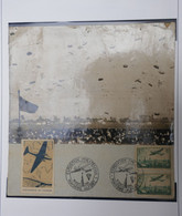 C1 FRANCE  CARTON LETTRE RARE   1946 VIGNETTE PARACHUTAGE COURRIER  ++AEROPHILATELIE +AFFRANC. PLAISANT - 1960-.... Covers & Documents