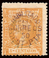 Fernando Poo - Edi * 70hh - 1900 - 50 Cts S. 4 Centavos Amarillento - Habilitación Doble - Fernando Po