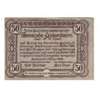 Billet, Autriche, Aistersheim O.Ö. Gemeinde, 50 Heller, Batiment, 1921 - Austria