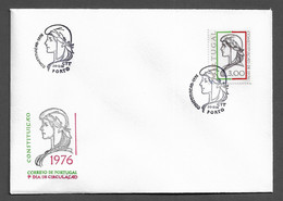 PORTUGAL FDC - 1976 Consolidation Of The Democratic Institutions - CARIMBO PORTO (FDC#255) - FDC