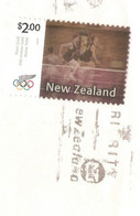 TIMBRE NOUVELLE ZELANDE SUR LETTRE PETER SNELL MEDAILLE OR ROME 1960 GOLD 800M JEUX OLYMPIQUES - Used Stamps