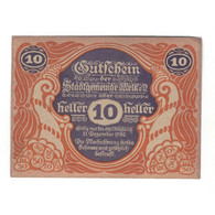 Billet, Autriche, Melk N.Ö. Stadtgemeinde, 10 Heller, Batiment 1, 1920 - Austria