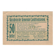 Billet, Autriche, Landfriedstetten N.Ö. Gemeinde, 50 Heller, N.D, 1920 - Austria