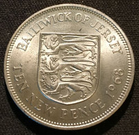 JERSEY - 10 PENCE 1968 - Elizabeth II - 2eme Effigie - KM 33 - TEN NEW PENCE - Jersey