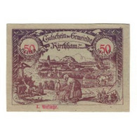 Billet, Autriche, Kirchham O.Ö. Marktgemeinde, 50 Heller, Texte, 1920 - Austria