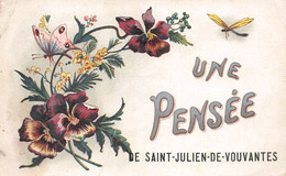 ¤¤  -  SAINT-JULIEN-de-VOUVANTES  -  Carte Fantaisie   -  Une Pensée ......      -  ¤¤ - Saint Julien De Vouvantes