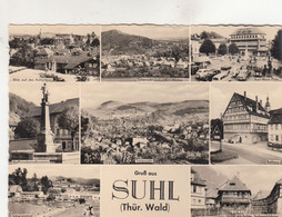 B2134) GRUSS Aus SUHL - Thür. Wald - Kulturhaus - Karl Marx Platz - Waffenschmiedbrunnen - Rathaus - Schwimmbad ALT - Suhl