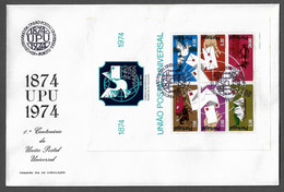 PORTUGAL FDCB - 1974 100th An. Universal Postal Union - CARIMBO PORTO (FDCB#15) - FDC