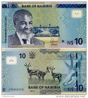 NAMIBIA       10 Dollars       P-16       2015       UNC - Namibia
