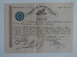 1894 Portugal "Companhia De Seguros Fidelidade" Recibo Receipt Very Good Condition Rare - Portugal