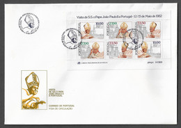 PORTUGAL FDCB - 1982 The Visit Of Pope John Paul II RELIGIOUS - CARIMBO PORTO (FDCB#47) - FDC