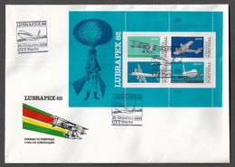 PORTUGAL FDCB - 1982 Airplanes - LUBRAPEX '82 - CARIMBO PORTO (FDCB#50) - FDC