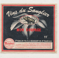 AN 1937 / ETIQUETTE   VINS DU  SANGLIER MON COUPAGE - Unclassified