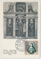 MONACO - Carte Maximum - 5F Vierge Immaculée Par François Bréa - Monaco A - 7/6/1955 - Cartoline Maximum