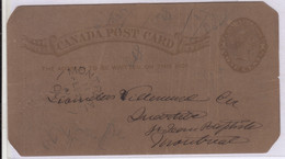 Canada Used Victoria Postcard 1888, - 1860-1899 Reign Of Victoria