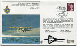 ENVELOPPE BRITISH AIRWAYS CONCORDE 60th ANNIVERSARY OF THE FIRST NON-STOP CROSSING OF THE ATLANTIC DU 14 JUNE 1979 - Concorde