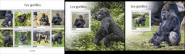 Togo 2022, Animals, Gorillas, 4val In BF+2BF - Gorilles