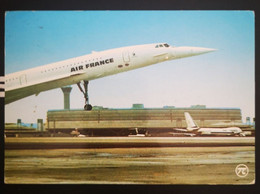 A437 ROISSY-EN-FRANCE - ARRIVÉE DE CONCORDE À L'AÉROGARE CHARLES-DE-GAULLE AVION AIR FRANCE AVIATION CIRCULÉE 1979 - Roissy En France