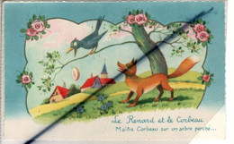Illustration Non Signée ; Le Renard Et Le Corbeau. Maitre Corbeau Sur Un Arbre Perché... - Contemporanea (a Partire Dal 1950)