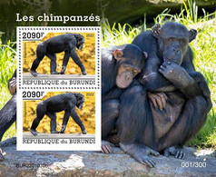 Burundi 2022, Animals, Monkey V, Block - Unused Stamps