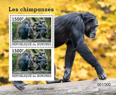 Burundi 2022, Animals, Monkey III, Block - Nuovi