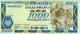 RWANDA - 1.000 Francs 01-01-1988 - Série D 9555337 - P.021a - UNC - Rwanda
