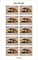 Burundi 2022, Animals, Turtle IV, Sheetlet IMPERFORATED - Nuevos