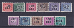 1947 Italia Italy Trieste A SEGNATASSE CIFRA  POSTAGE DUE Serie Di 11v. (5/15) MNH** - Impuestos