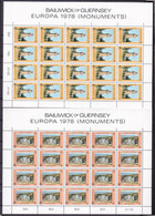 1978 Guernsey EUROPA CEPT EUROPE 20 Serie Di 2v. In 2 Minifogli MNH** MONUMENTI, MONUMENTS 2 Minisheets - 1978