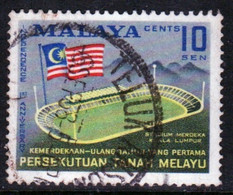 Malayan Federation 1958 Single 10c Stamp In Fine Used To Celebrate 1st Anniversary Of Independence. - Federation Of Malaya