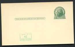 UX39 S56-1f Postal Card SURCHARGE INVERTED LOWER LEFT Mint Xf 1952 Cat. $11.50 - 1941-60