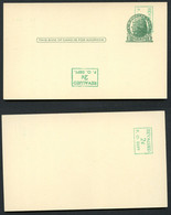 UX39 S56-2var Postal Card ADD. INVERTED SURCHARGE LOWER CENTER + ON BACK Mint Xf 1952 - 1941-60