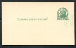 UX39 S56-3 Postal Card SURCHARGE ON INDICIA NOT BELOW Mint 1952 - 1941-60